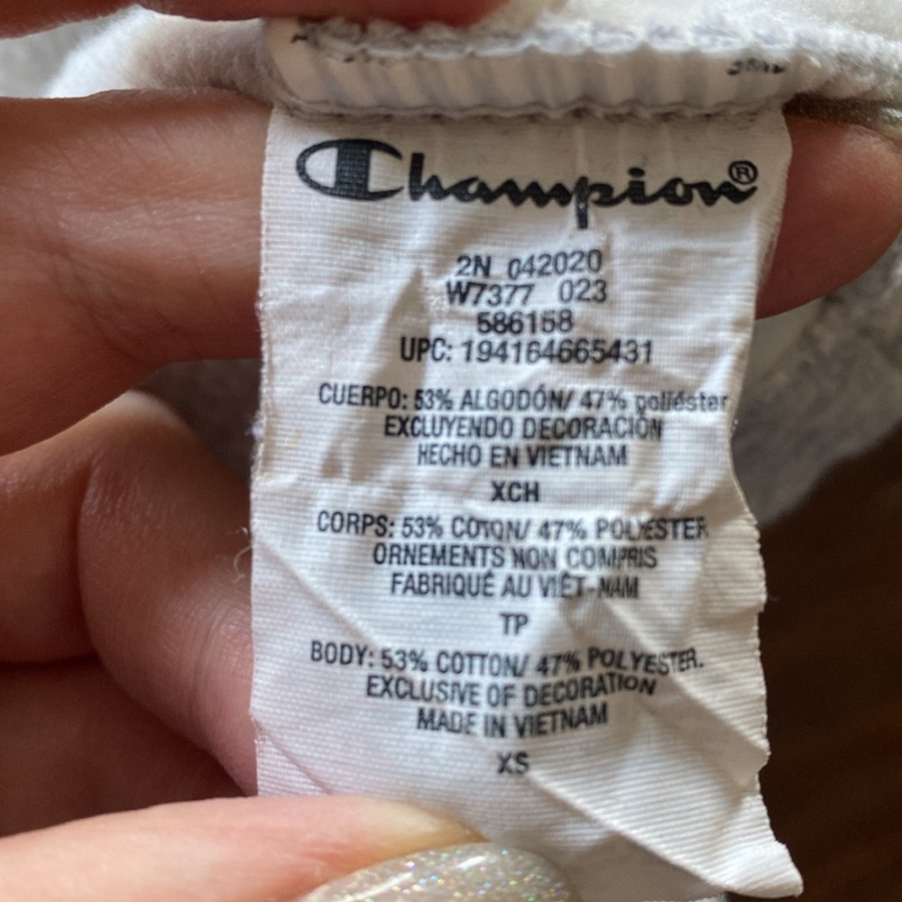 Champion Gray Cropped Tie Front Hoodie - Picture 8 of 8